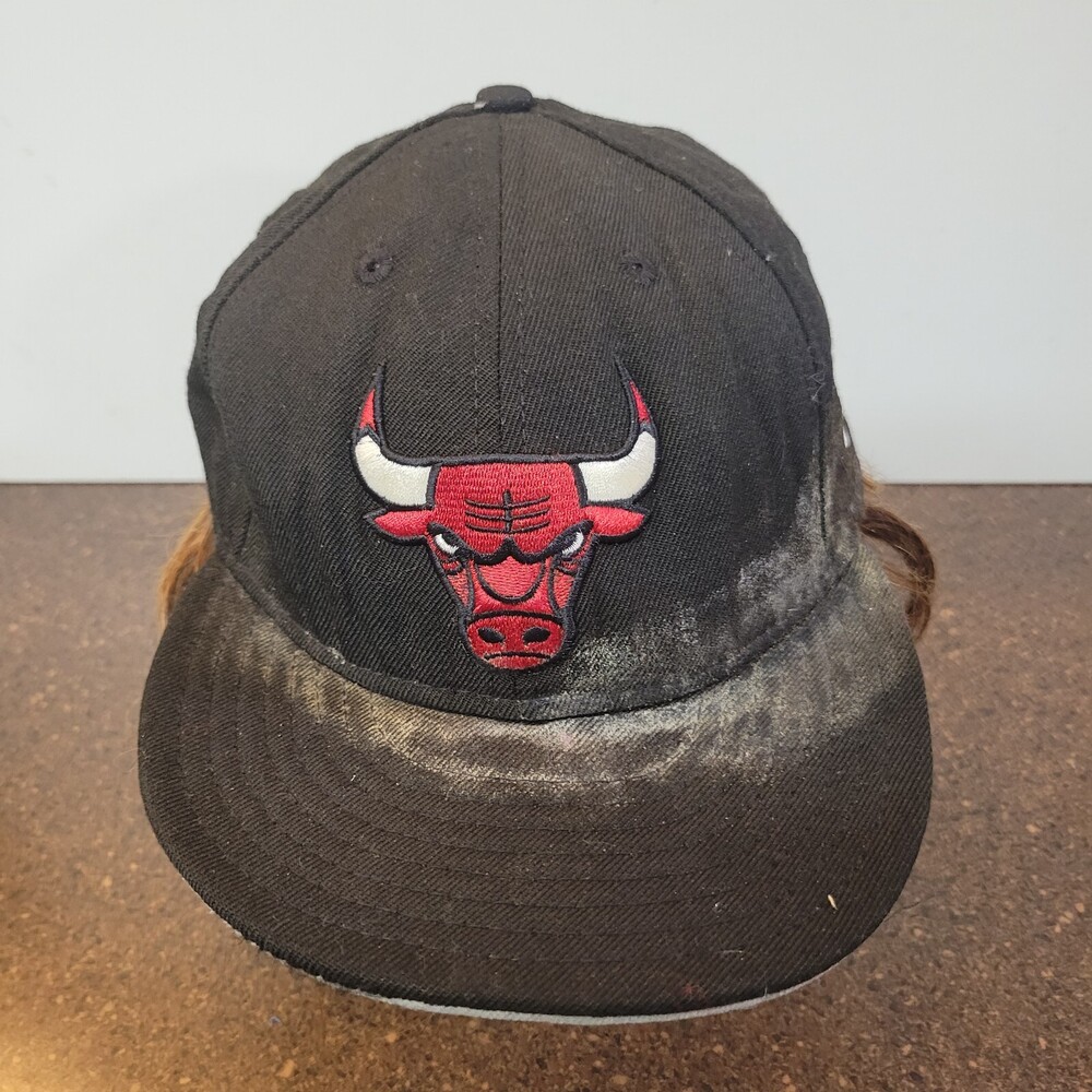 NBA Chicago Bulls New Era Baseball Cap Mens Sz 8 Low Crown Black Adjustable Hat